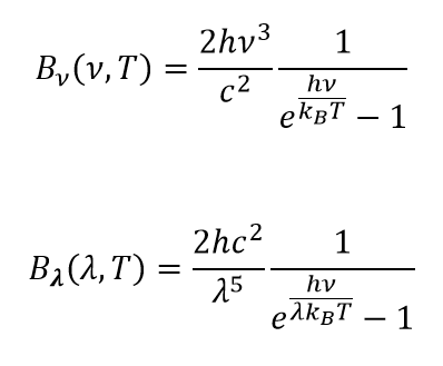 Planck law formula