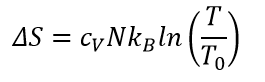 Entropy of ideal gas at constant volume